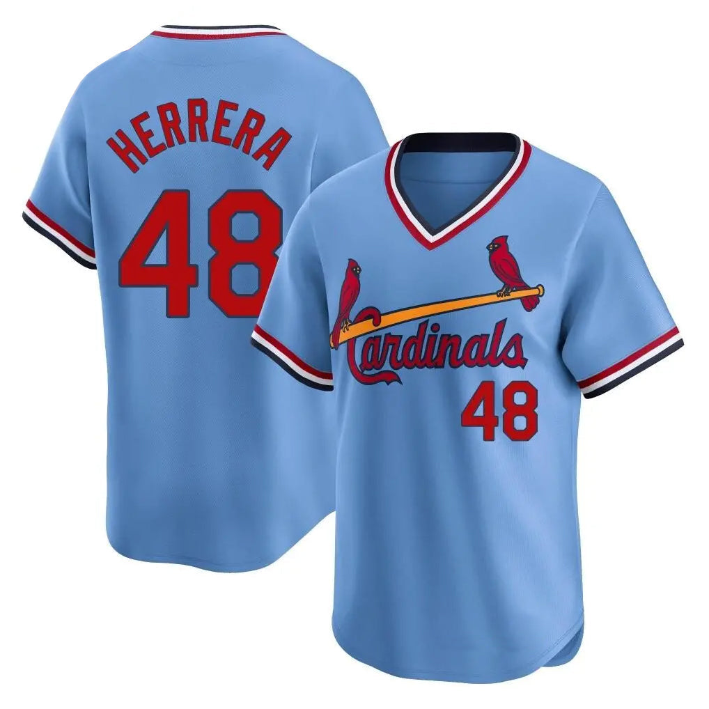 Ldoa St. Louis Cardinals #48 Ivan Herrera Player Light Blue City Connect Home T-shirt Stitched Jerseys