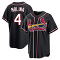 Ldoa St. Louis Cardinals #4 Yadier Molina Player Black Carbon Fashio Game Stitched Jerseys