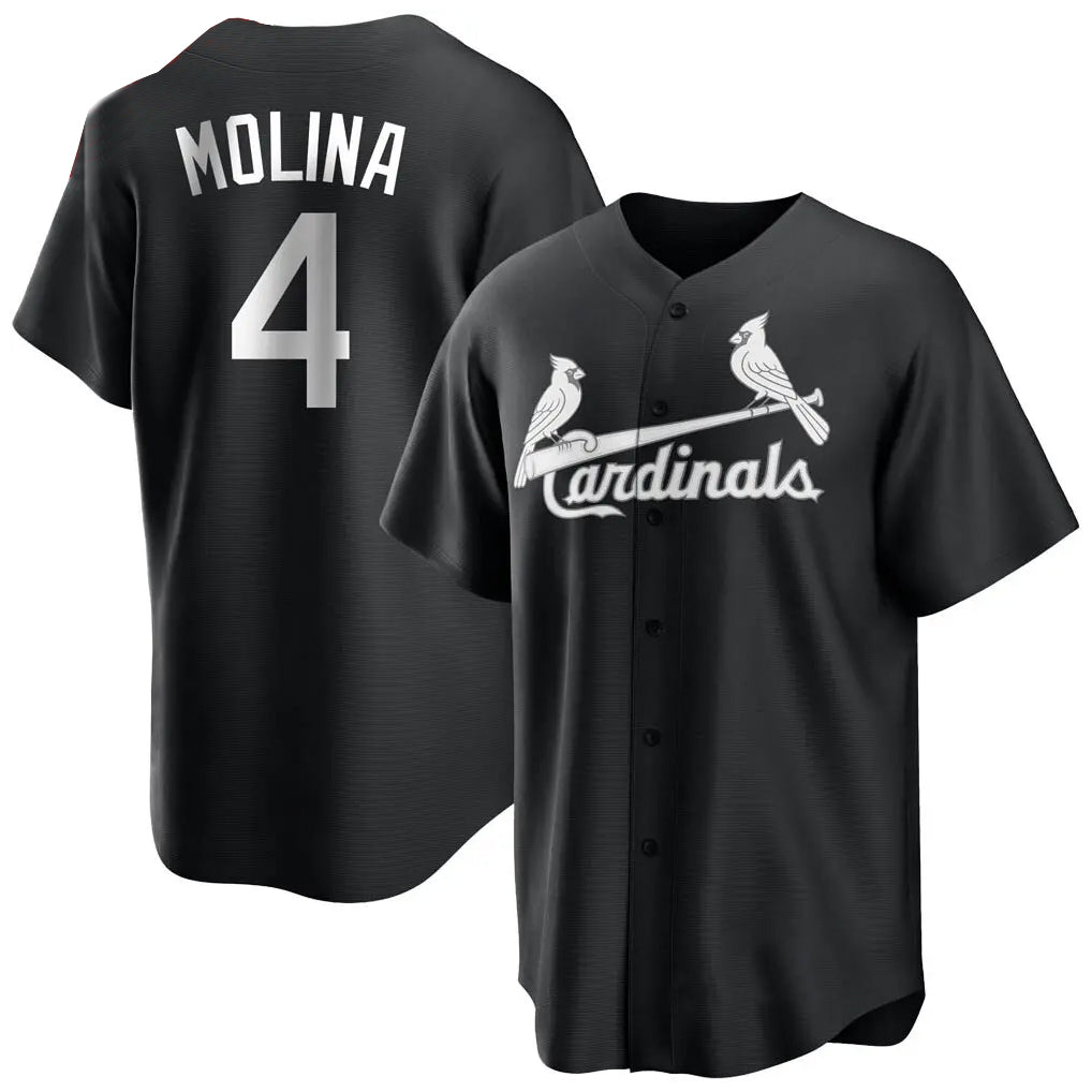 Ldoa St. Louis Cardinals #4 Yadier Molina Player Black City Connect Home Limited Stitched Jerseys