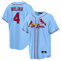 Ldoa St. Louis Cardinals #4 Yadier Molina Player Light Blue Home Game Stitched Jerseys