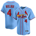 Ldoa St. Louis Cardinals #4 Yadier Molina Player Light Blue Home Limited Stitched Jerseys