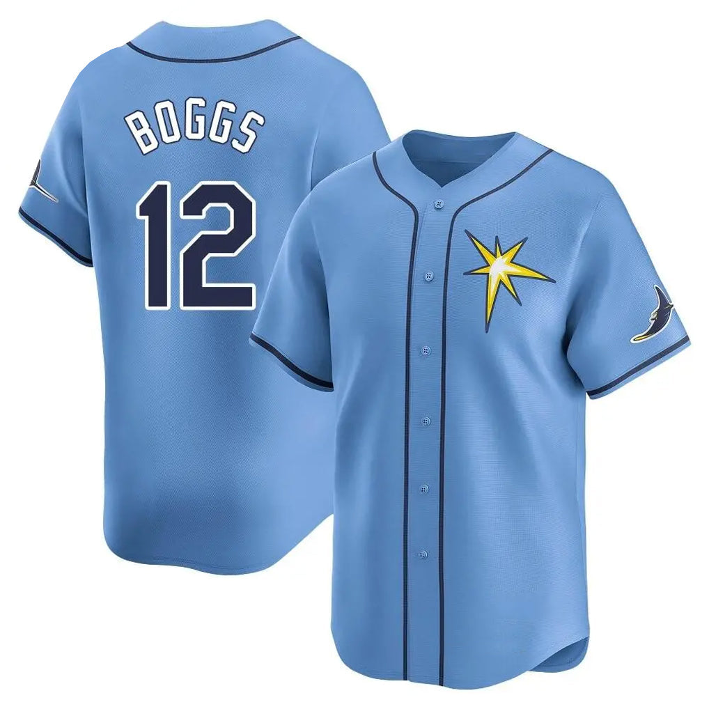 Ldoa TB.Rays #12 Wade Boggs Player Light Blue Home Limited Stitched Jerseys