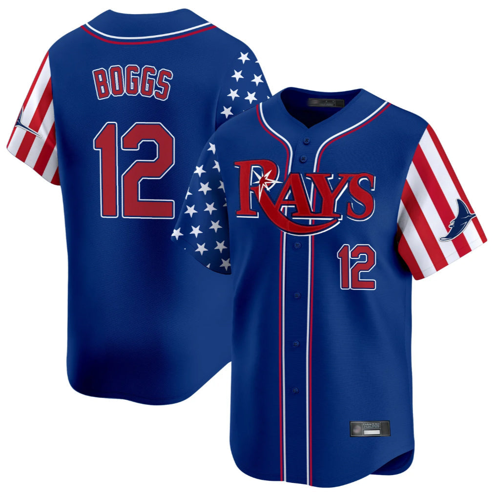 Ldoa TB.Rays #12 Wade Boggs Player Royal 2025 Independence Day Vapor Premier Limited Stitched Jerseys