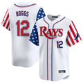 Ldoa TB.Rays #12 Wade Boggs Player White 2025 Independence Day Vapor Premier Limited Stitched Jerseys
