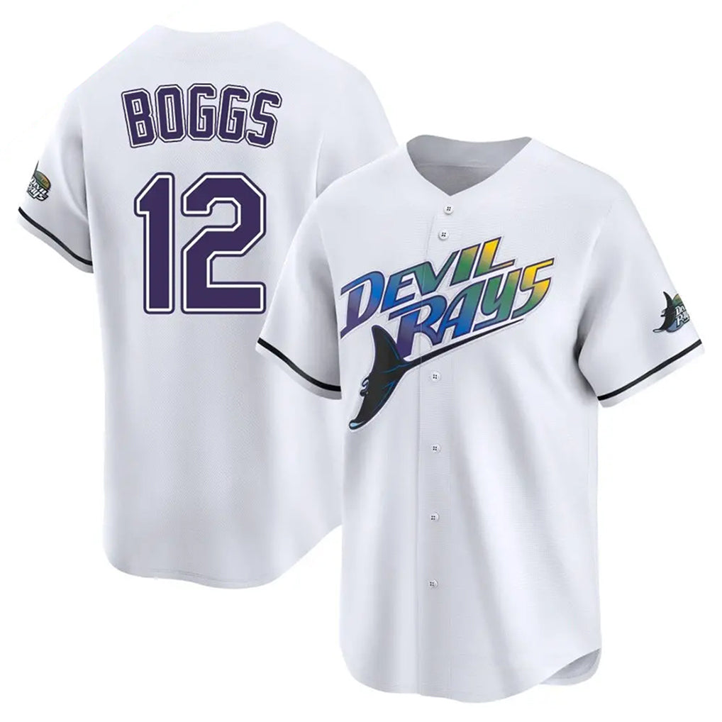 Ldoa TB.Rays #12 Wade Boggs Player White City Connect Home Stitched Jerseys