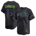 Ldoa TB.Rays #13 Junior Caminero Player Black City Connect Home Limited Stitched Jerseys