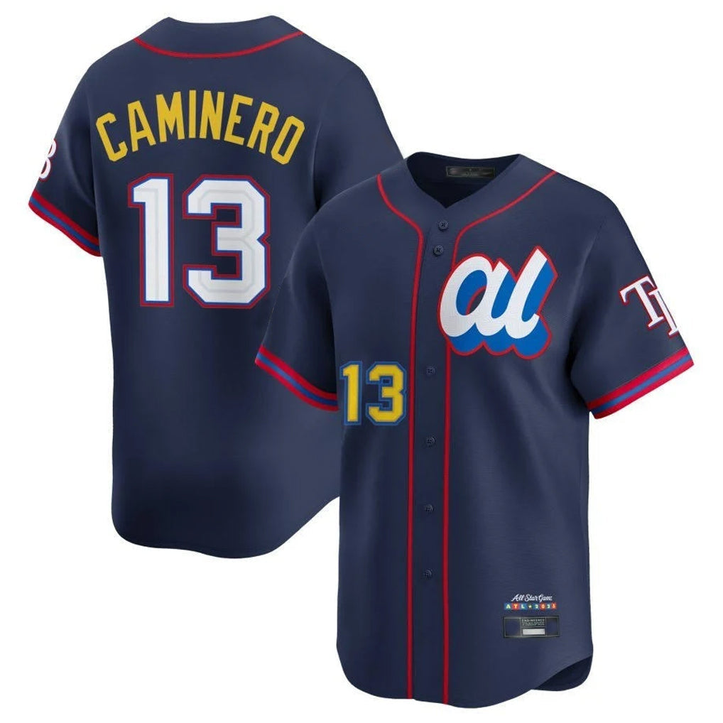 Ldoa TB.Rays #13 Junior Caminero Player Navy All-star Limited Stitched Jersey