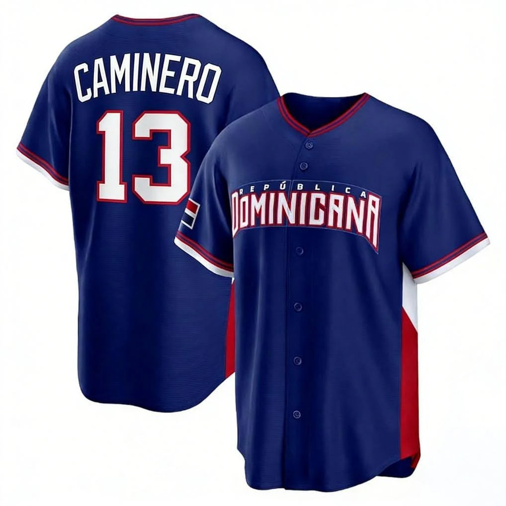 Ldoa TB.Rays #13 Junior Caminero Player Royal 2026 World Classic Limited Stitched Jerseys