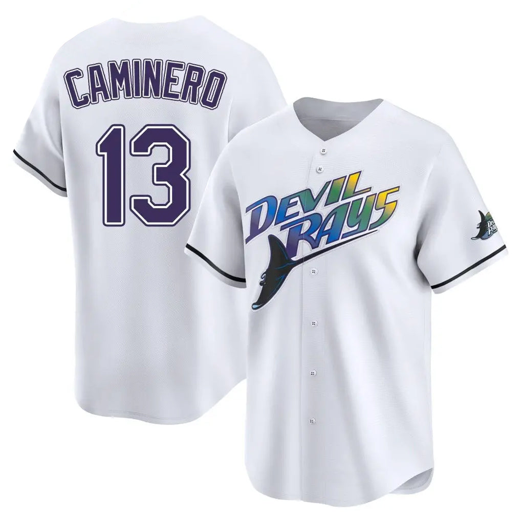 Ldoa TB.Rays #13 Junior Caminero Player White City Connect Home Stitched Jerseys