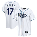 Ldoa TB.Rays #17 Jake Fraley Player White Home Game Stitched Jerseys