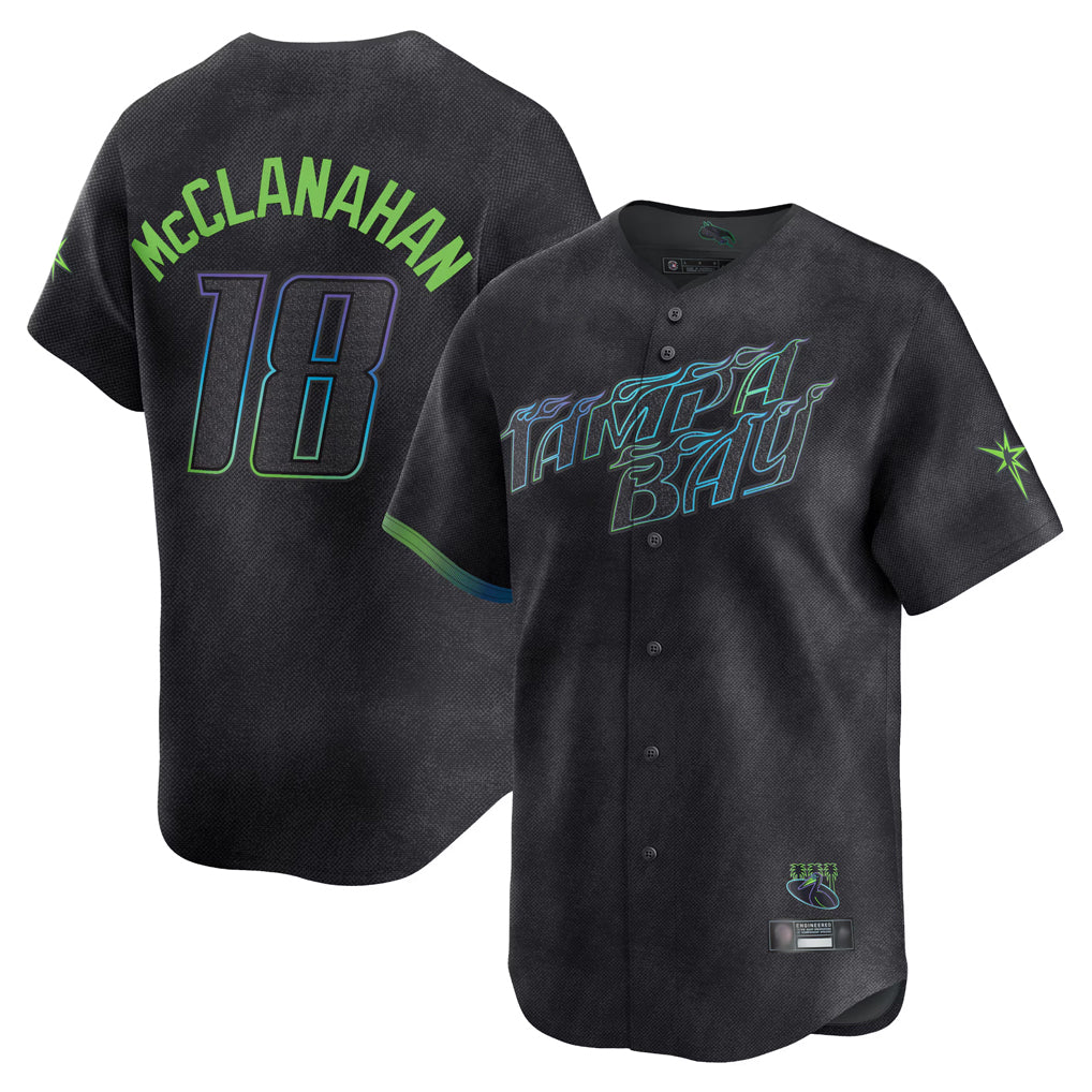Ldoa TB.Rays #18 Shane McClanahan Player Black City Connect Home Limited Stitched Jerseys