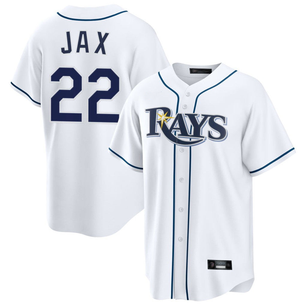 Ldoa TB.Rays #22 Griffin Jax Player White Home Game Stitched Jerseys