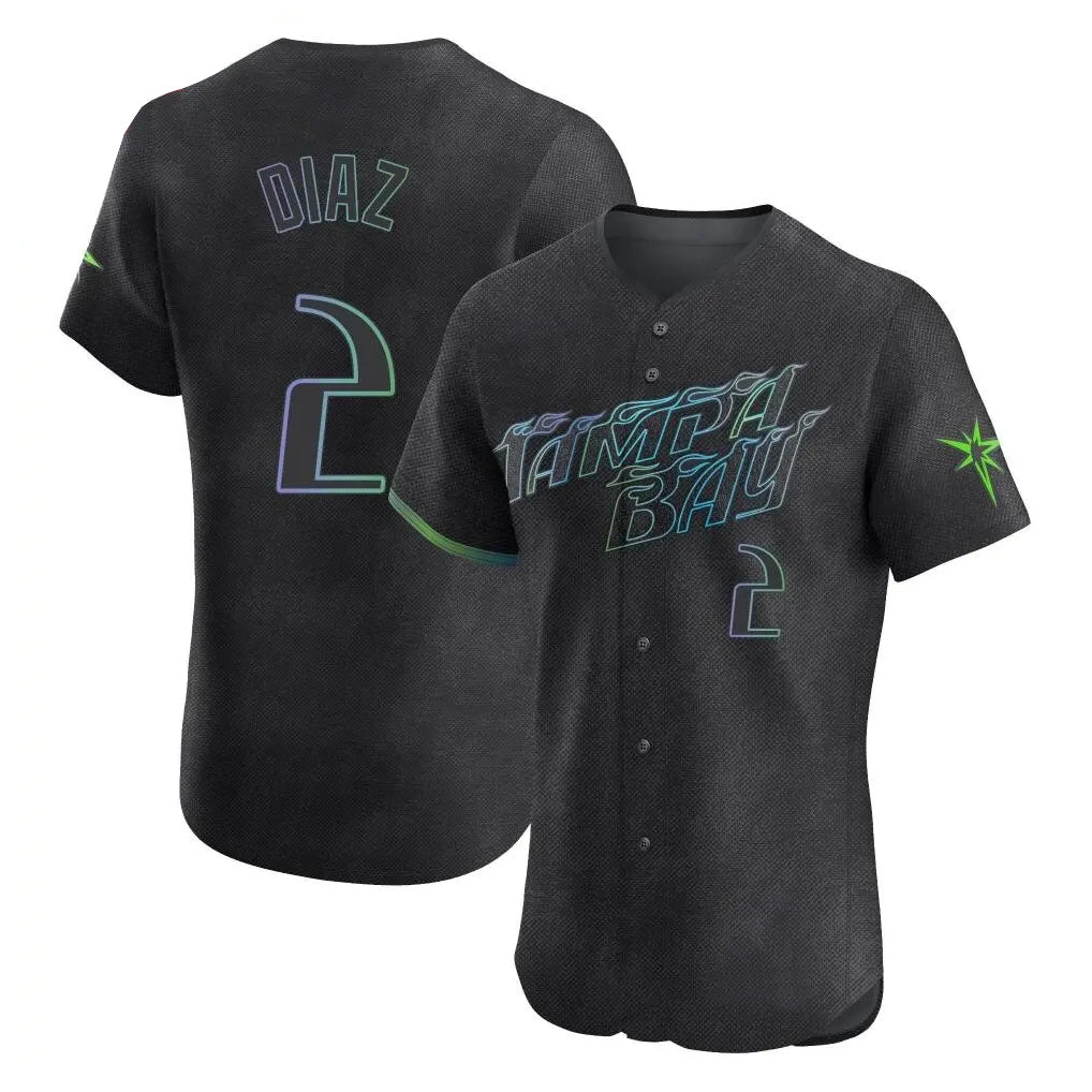 Ldoa TB.Rays #2 Yandy Diaz Player Black City Connect Home Limited Elite Stitched Jerseys