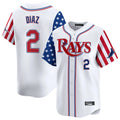 Ldoa TB.Rays #2 Yandy Diaz Player White 2025 Independence Day Vapor Premier Limited Stitched Jerseys