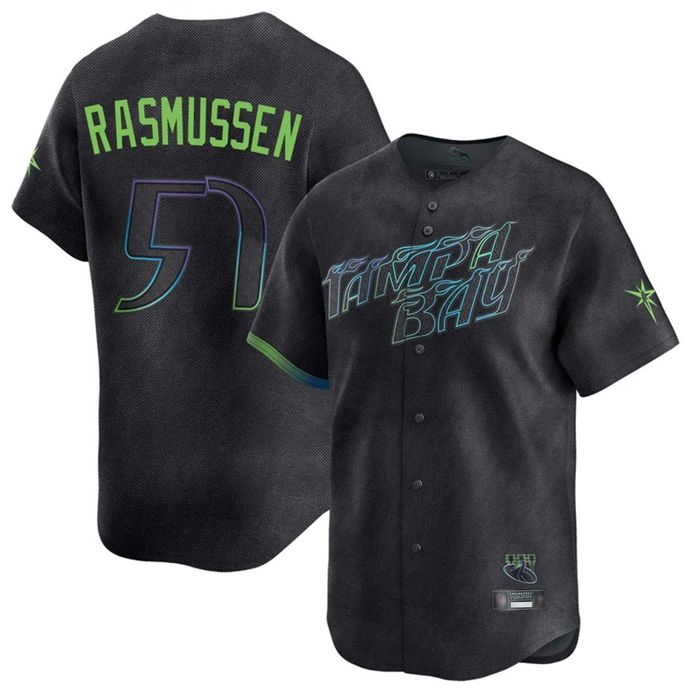 Ldoa TB.Rays #57 Drew Rasmussen Player Black City Connect Home Limited Stitched Jerseys