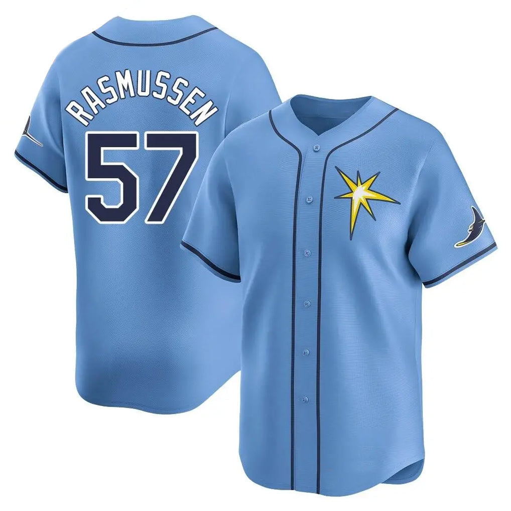 Ldoa TB.Rays #57 Drew Rasmussen Player Light Blue Home Limited Stitched Jerseys