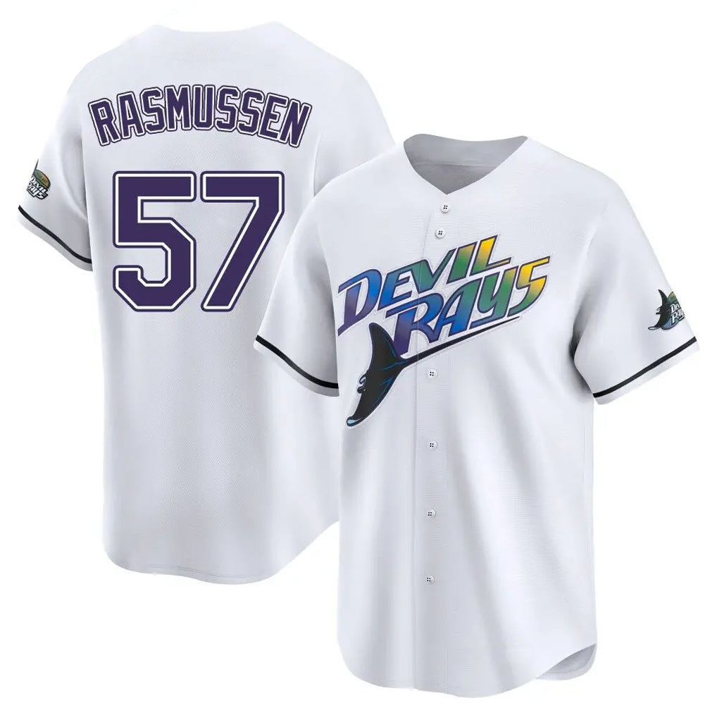 Ldoa TB.Rays #57 Drew Rasmussen Player White City Connect Home Stitched Jerseys