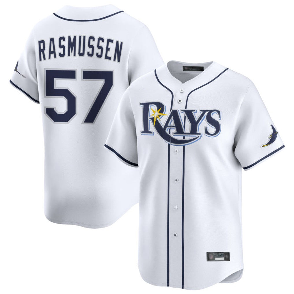 Ldoa TB.Rays #57 Drew Rasmussen Player White Home Limited Stitched Jerseys