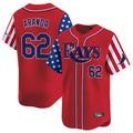 Ldoa TB.Rays #62 Jonathan Aranda Player Red 2025 Independence Day Vapor Premier Limited Stitched Jerseys