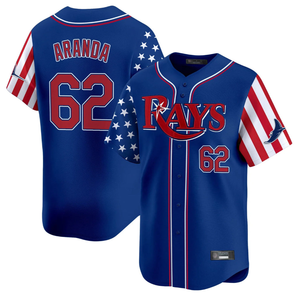 Ldoa TB.Rays #62 Jonathan Aranda Player Royal 2025 Independence Day Vapor Premier Limited Stitched Jerseys