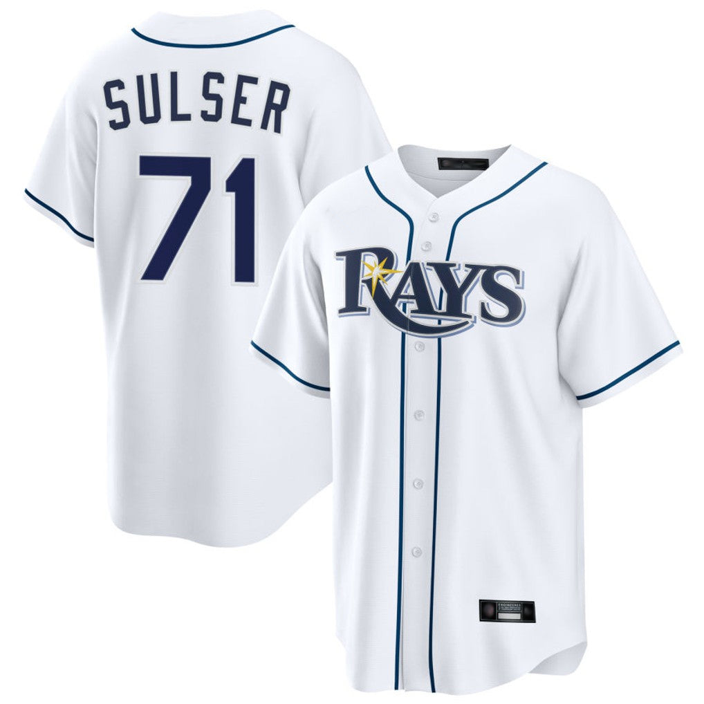 Ldoa TB.Rays #71 Cole Sulser Player White Home Game Stitched Jerseys