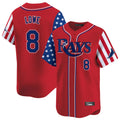 Ldoa TB.Rays #8 Brandon Lowe Player Red 2025 Independence Day Vapor Premier Limited Stitched Jerseys