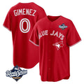 Ldoa T.Blue Jays #0 Andres Gimenez Player Red 2025 World Series Limited Stitched Jerseys