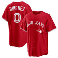 Ldoa T.Blue Jays #0 Andres Gimenez Player Red Home Game Stitched Jerseys