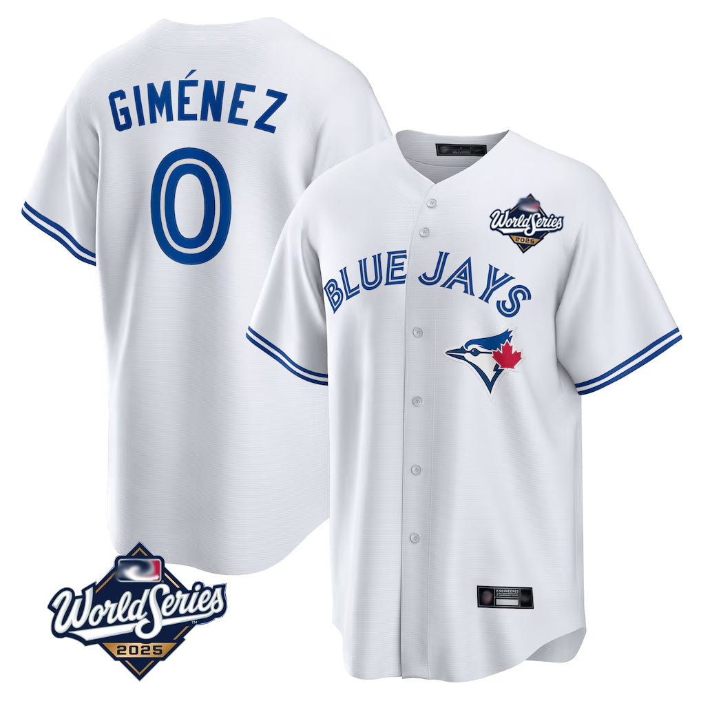 Ldoa T.Blue Jays #0 Andres Gimenez Player White 2025 World Series Game Stitched Jerseys