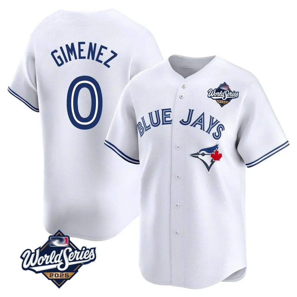 Ldoa T.Blue Jays #0 Andres Gimenez Player White 2025 World Series Limited Stitched Jerseys