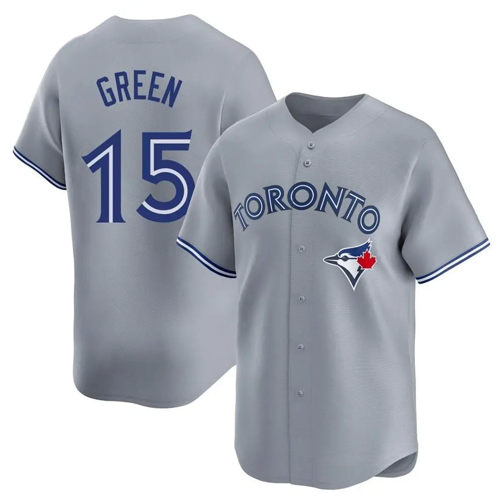Ldoa T.Blue Jays #15 Chad Green Player Gray Home Game Stitched Jerseys