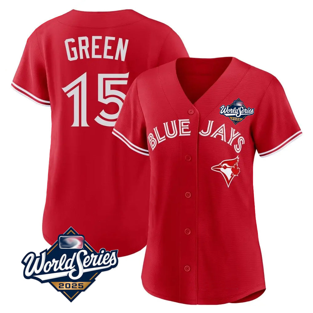 Ldoa T.Blue Jays #15 Chad Green Player Red 2025 World Series Limited Stitched Jerseys