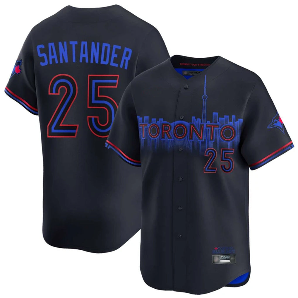 Ldoa T.Blue Jays #25 Anthony Santander Player Black&Blue City Connect Limited Stitched Jerseys