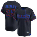Ldoa T.Blue Jays #25 Anthony Santander Player Black&Blue City Connect Limited Stitched Jerseys
