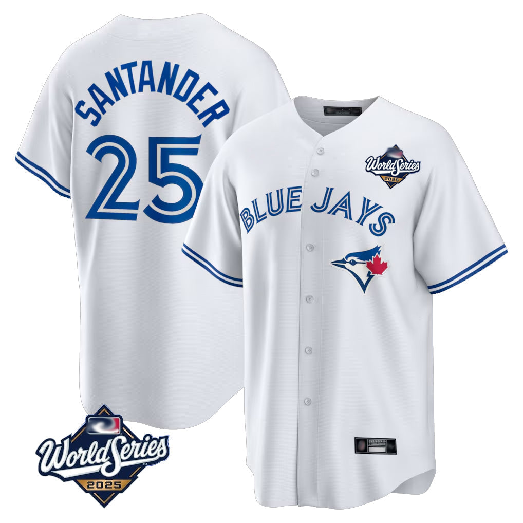 Ldoa T.Blue Jays #25 Anthony Santander Player White 2025 World Series Game Stitched Jerseys