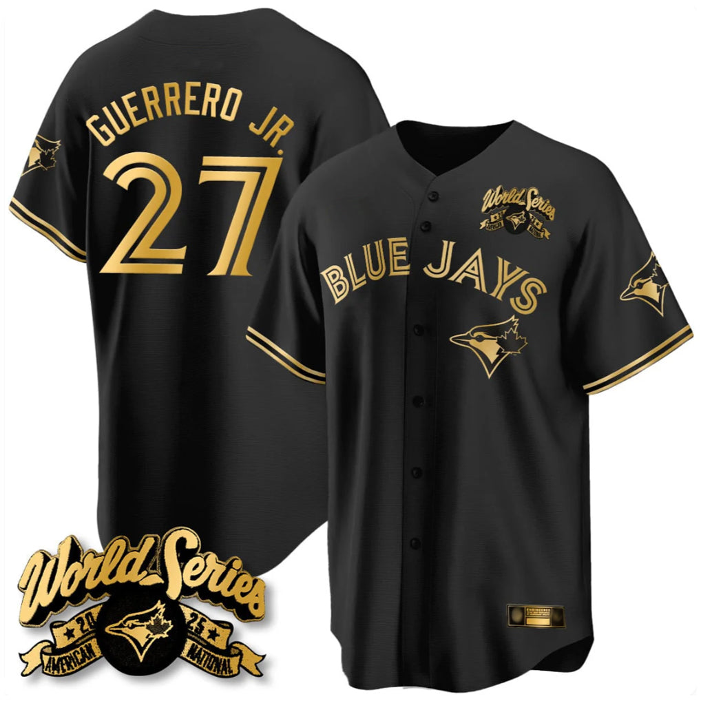 Ldoa T.Blue Jays #27 Vladimir Guerrero Jr Player Black 2025 American League All Stitched Jerseys