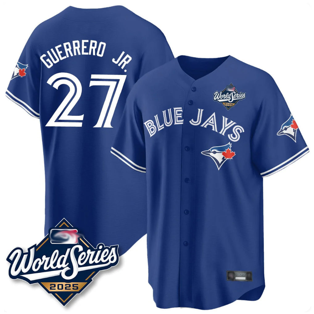 Ldoa T.Blue Jays #27 Vladimir Guerrero Jr Player Blue 2025 World Series Stitched Jersey