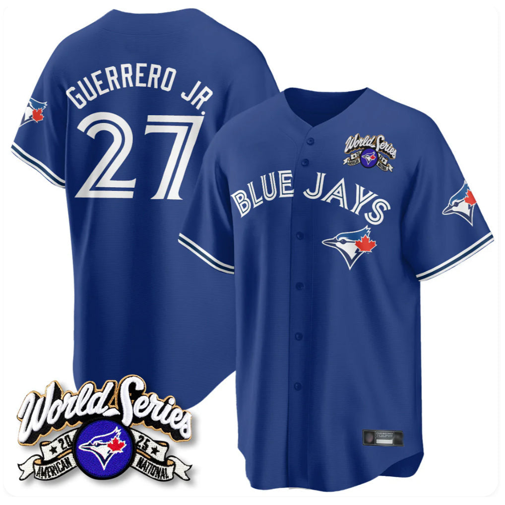 Ldoa T.Blue Jays #27 Vladimir Guerrero Jr Player Navy 2025 American League All Stitched Jerseys