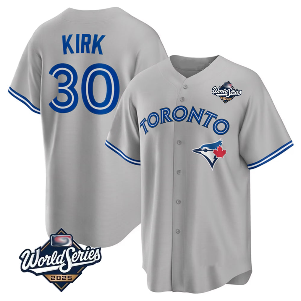 Ldoa T.Blue Jays #30 Alejandro Kirk Player Gray 2025 World Series Limited Stitched Jerseys