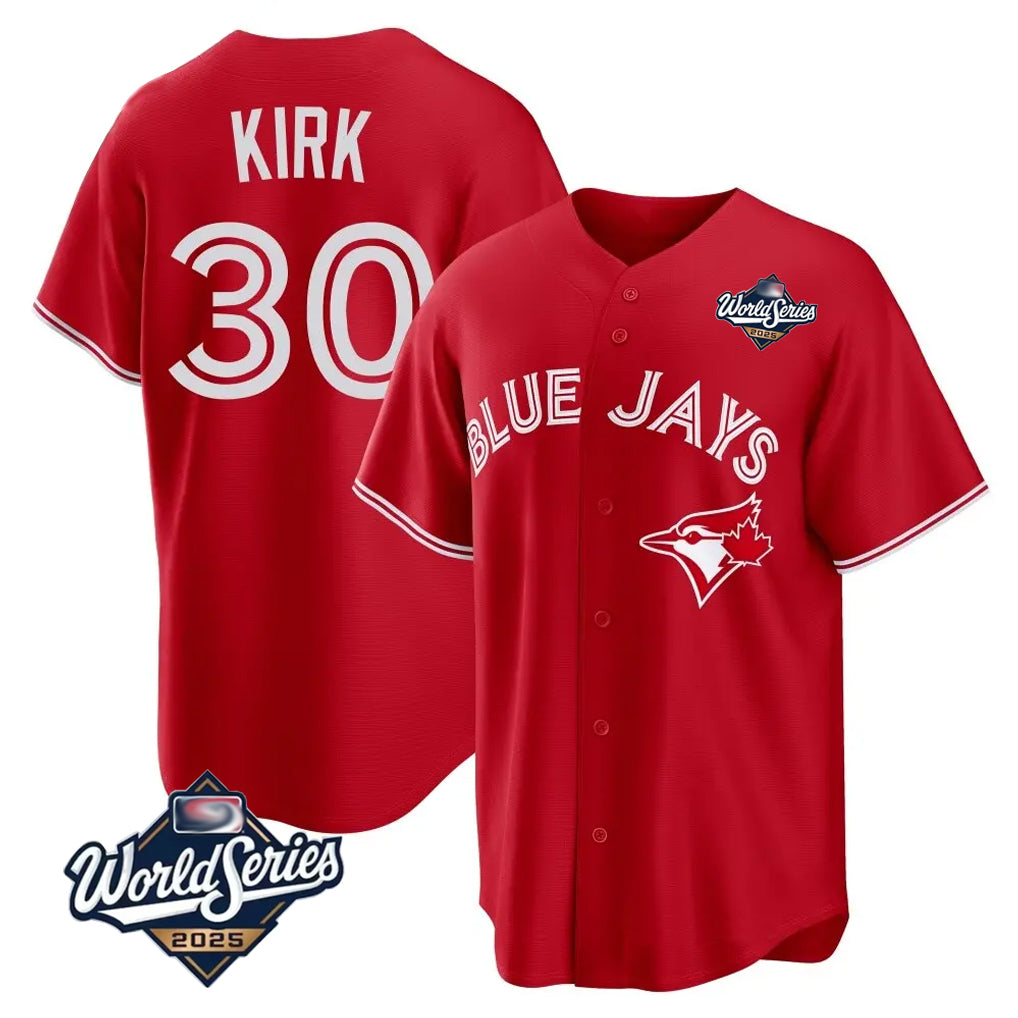 Ldoa T.Blue Jays #30 Alejandro Kirk Player Red 2025 World Series Home Limited Stitched Jerseys