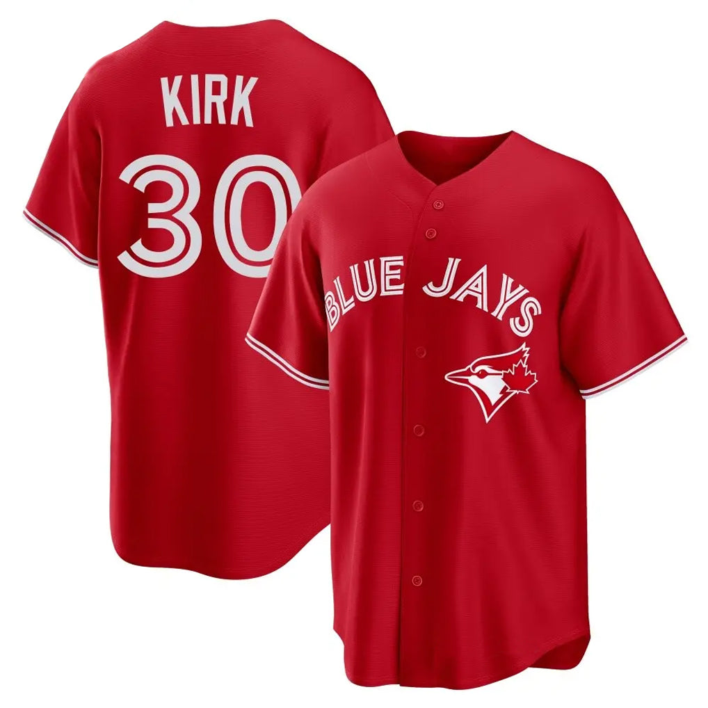 Ldoa T.Blue Jays #30 Alejandro Kirk Player Red Home Game Stitched Jerseys
