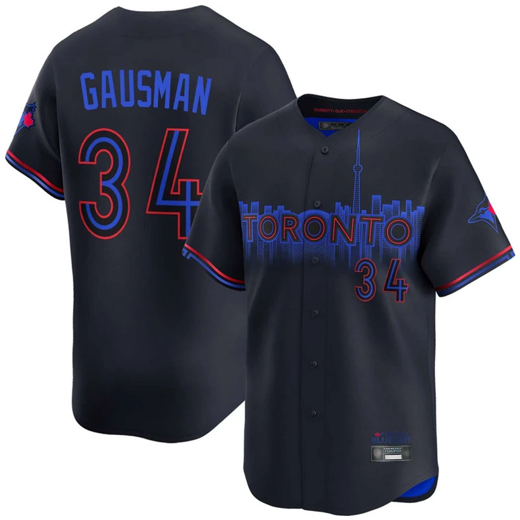 Ldoa T.Blue Jays #34 Kevin Gausman Player Black City Connect Stitched Jerseys