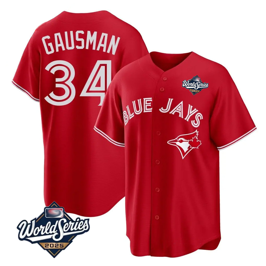 Ldoa T.Blue Jays #34 Kevin Gausman Player Red 2025 American League All Stitched Jerseys