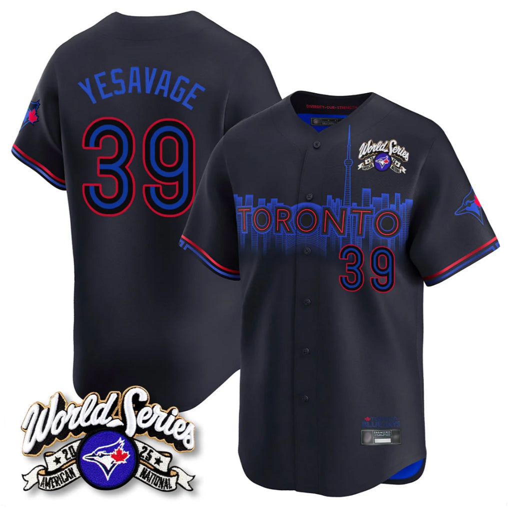 Ldoa T.Blue Jays #39 Trey Yesavage Player Black 2025 American League Limited All Stitched Jerseys