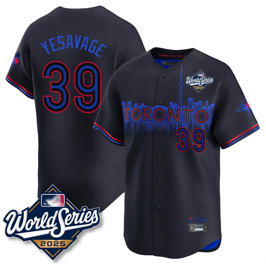 Ldoa T.Blue Jays #39 Trey Yesavage Player Black 2025 World Series City Connect Stitched Jerseys
