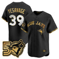 Ldoa T.Blue Jays #39 Trey Yesavage Player Black 50 Seasons Patch Vapor Premier Limited All Stitched Jerseys