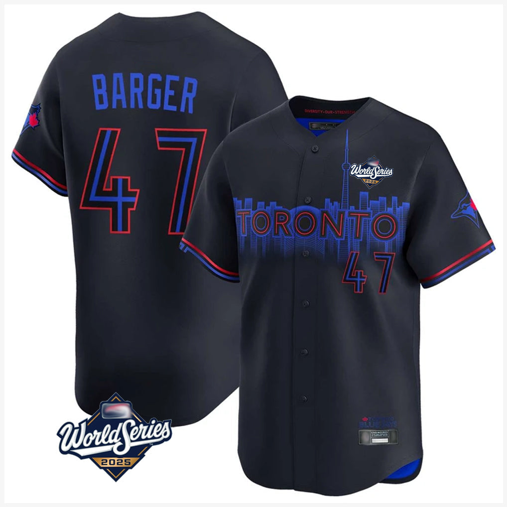 Ldoa T.Blue Jays #47 Addison Barger Player Black 2025 World Series City Connect Stitched Jerseys