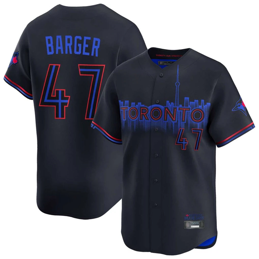 Ldoa T.Blue Jays #47 Addison Barger Player Black&Blue City Connect Limited Stitched Jerseys