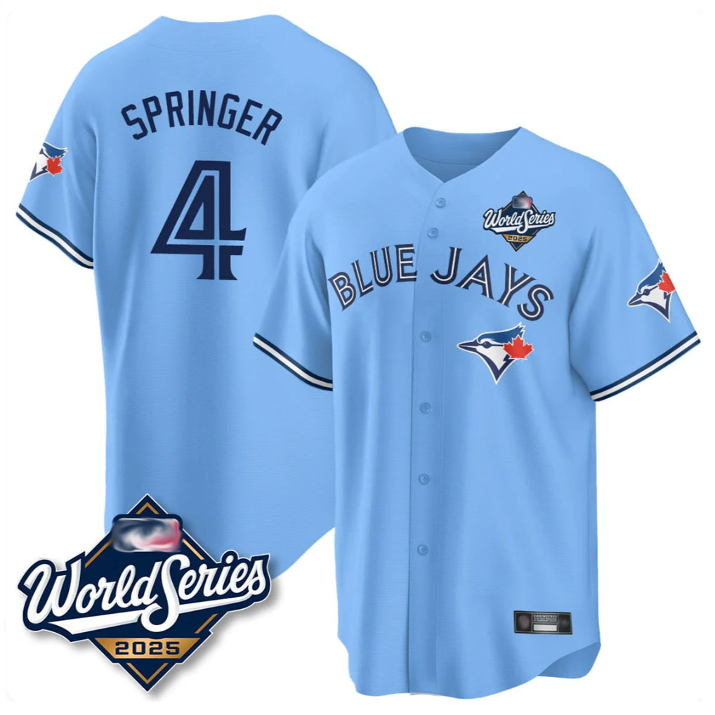 Ldoa T.Blue Jays #4 George Springer Player Blue 2025 World Series Limited Stitched Jerseys
