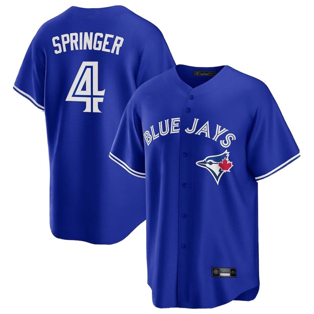 Ldoa T.Blue Jays #4 George Springer Player Royal Home Game Stitched Jerseys